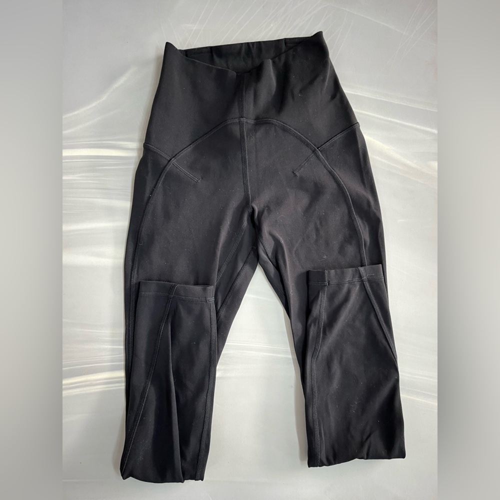 Lululemon black align leggings with detailing. 25” size 0 🖤